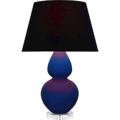 Cobalt Double Gourd Table Lamp in Cobalt Glazed Ceramic Color