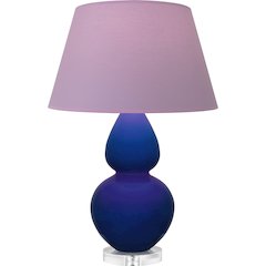 Cobalt Double Gourd Table Lamp in Cobalt Glazed Ceramic Color