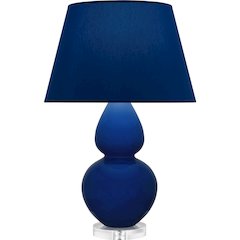 Cobalt Double Gourd Table Lamp in Cobalt Glazed Ceramic Color