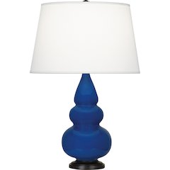 Cobalt Small Triple Gourd Accent Lamp in Cobalt Glazed Ceramic Color