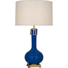 Cobalt Athena Table Lamp in Cobalt Glazed Ceramic Color