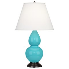 Egg Blue Small Double Gourd Accent Lamp in Egg Blue Glazed Ceramic Color