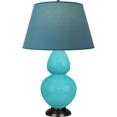 Egg Blue Double Gourd Table Lamp in Egg Blue Glazed Ceramic Color