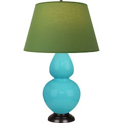 Egg Blue Double Gourd Table Lamp in Egg Blue Glazed Ceramic Color