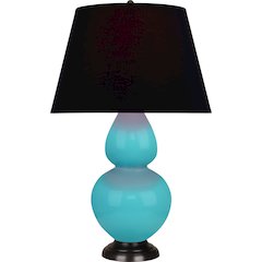 Egg Blue Double Gourd Table Lamp in Egg Blue Glazed Ceramic Color