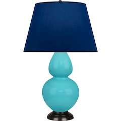 Egg Blue Double Gourd Table Lamp in Egg Blue Glazed Ceramic Color