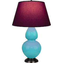 Egg Blue Double Gourd Table Lamp in Egg Blue Glazed Ceramic Color
