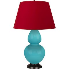 Egg Blue Double Gourd Table Lamp in Egg Blue Glazed Ceramic Color