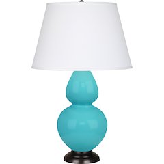 Egg Blue Double Gourd Table Lamp in Egg Blue Glazed Ceramic Color
