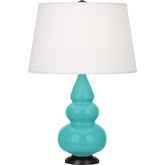 Egg Blue Small Triple Gourd Accent Lamp in Egg Blue Glazed Ceramic Color