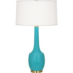 Egg Blue Delilah Table Lamp in Egg Blue Glazed Ceramic Color