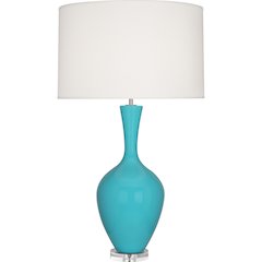 Egg Blue Audrey Table Lamp in Egg Blue Glazed Ceramic Color