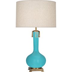 Egg Blue Athena Table Lamp in Egg Blue Glazed Ceramic Color