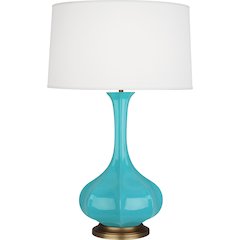 Egg Blue Pike Table Lamp in Egg Blue Glazed Ceramic Color