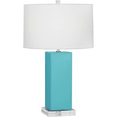 Egg Blue Harvey Table Lamp in Egg Blue Glazed Ceramic Color