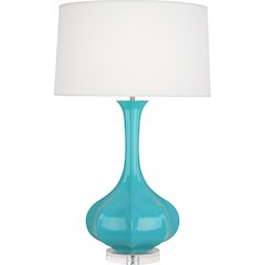 Egg Blue Pike Table Lamp in Egg Blue Glazed Ceramic Color