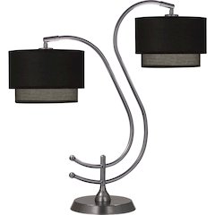 Charlee Table Lamp in Gunmetal Powder Coat Color