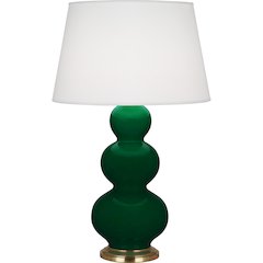 Jungle Triple Gourd Table Lamp in Jungle Glazed Ceramic Color
