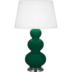 Jungle Triple Gourd Table Lamp in Jungle Glazed Ceramic Color