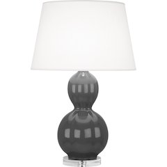 Lamp Black Williamsburg Randolph Table Lamp in Dark Gray Glazed Ceramic Color