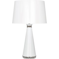 Pearl Table Lamp in Lily Lacquered Paint And Polished Nickel Accents Color