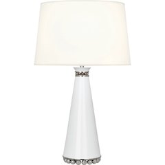 Pearl Table Lamp in Lily Lacquered Paint And Polished Nickel Accents Color