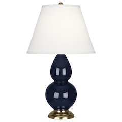 Midnight Small Double Gourd Accent Lamp in Midnight Blue Glazed Ceramic Color