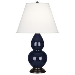 Midnight Small Double Gourd Accent Lamp in Midnight Blue Glazed Ceramic Color