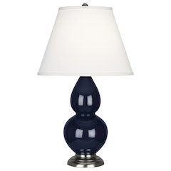 Midnight Small Double Gourd Accent Lamp in Midnight Blue Glazed Ceramic Color