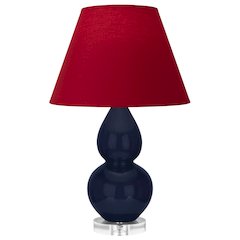 Midnight Small Double Gourd Accent Lamp in Midnight Blue Glazed Ceramic Color