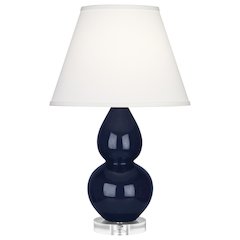 Midnight Small Double Gourd Accent Lamp in Midnight Blue Glazed Ceramic Color