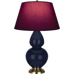 Midnight Double Gourd Table Lamp in Midnight Blue Glazed Ceramic Color
