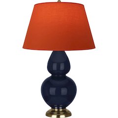 Midnight Double Gourd Table Lamp in Midnight Blue Glazed Ceramic Color