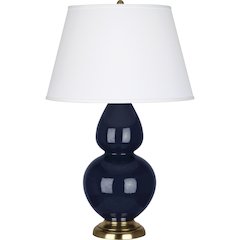 Midnight Double Gourd Table Lamp in Midnight Blue Glazed Ceramic Color