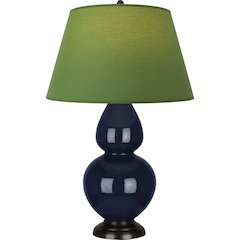 Midnight Double Gourd Table Lamp in Midnight Blue Glazed Ceramic Color