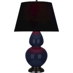 Midnight Double Gourd Table Lamp in Midnight Blue Glazed Ceramic Color