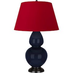 Midnight Double Gourd Table Lamp in Midnight Blue Glazed Ceramic Color