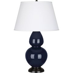 Midnight Double Gourd Table Lamp in Midnight Blue Glazed Ceramic Color