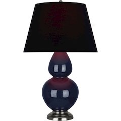 Midnight Double Gourd Table Lamp in Midnight Blue Glazed Ceramic Color