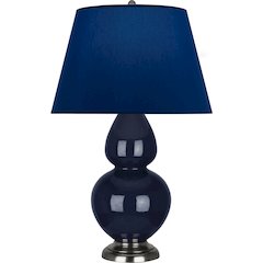 Midnight Double Gourd Table Lamp in Midnight Blue Glazed Ceramic Color