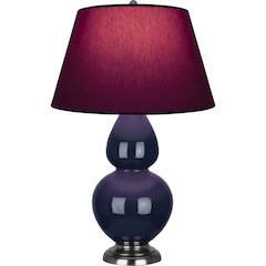 Midnight Double Gourd Table Lamp in Midnight Blue Glazed Ceramic Color