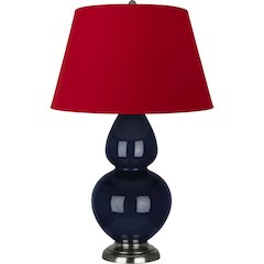 Midnight Double Gourd Table Lamp in Midnight Blue Glazed Ceramic Color