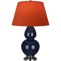Midnight Double Gourd Table Lamp in Midnight Blue Glazed Ceramic Color