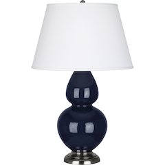 Midnight Double Gourd Table Lamp in Midnight Blue Glazed Ceramic Color