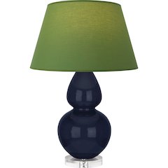 Midnight Double Gourd Table Lamp in Midnight Blue Glazed Ceramic Color