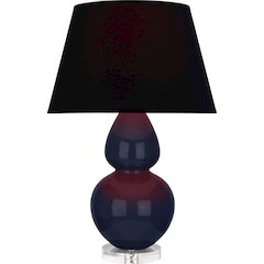 Midnight Double Gourd Table Lamp in Midnight Blue Glazed Ceramic Color