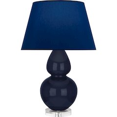 Midnight Double Gourd Table Lamp in Midnight Blue Glazed Ceramic Color