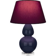 Midnight Double Gourd Table Lamp in Midnight Blue Glazed Ceramic Color