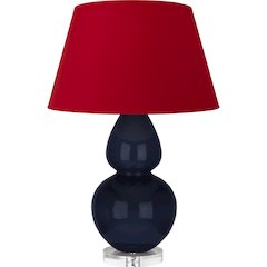 Midnight Double Gourd Table Lamp in Midnight Blue Glazed Ceramic Color