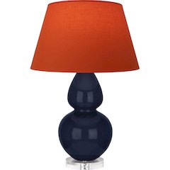 Midnight Double Gourd Table Lamp in Midnight Blue Glazed Ceramic Color